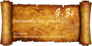 Gerendási Zsolt névjegykártya